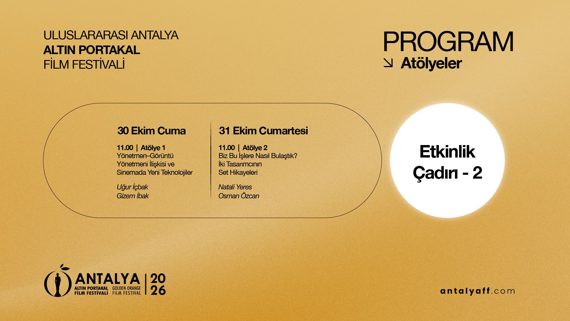 Altın Portakal panel, forum, söyleşi ve atölyelere ev sahipliği yapacak