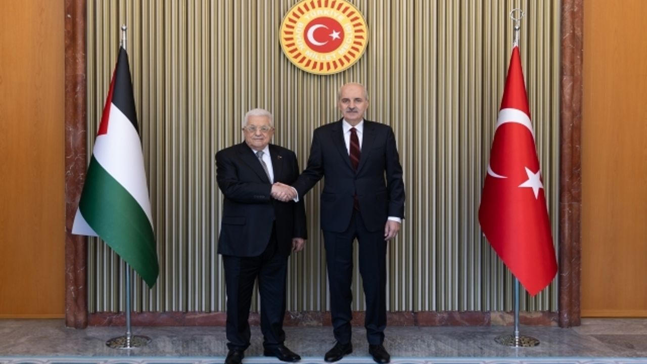 TBMM Başkanı Kurtulmuş, Filistin Devlet Başkanı Abbas ile Meclis'te görüştü
