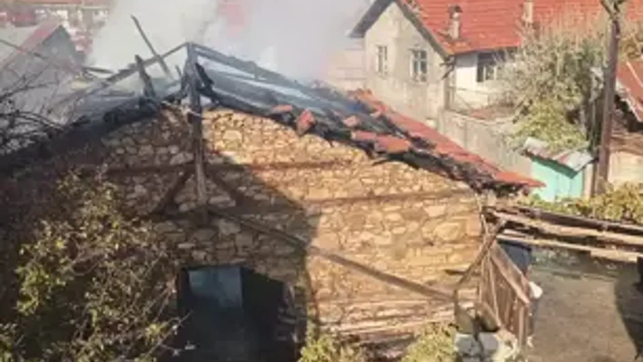 Ahır yangını söndürüldü