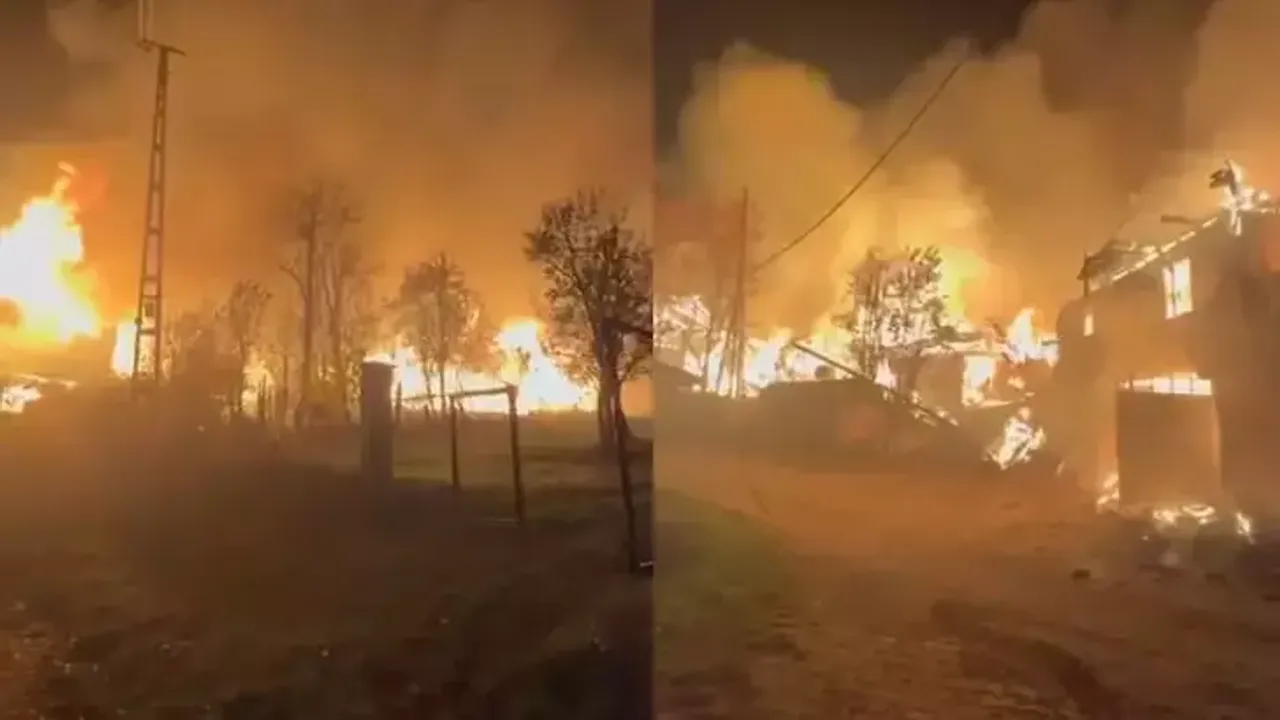 Yangın 6 evi yok etti