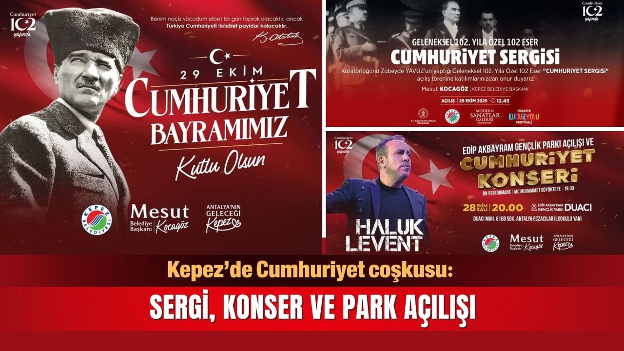 Kepez’de Cumhuriyet coşkusu: Sergi, konser ve park açılışı