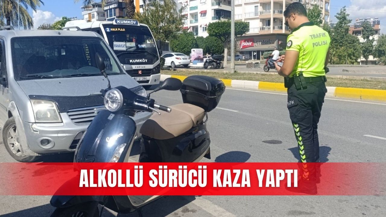 Alkollü sürücü kaza yaptı
