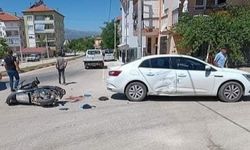 Motosiklet sürücüsü yaralandı