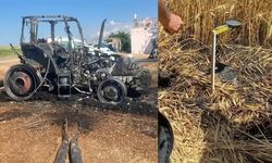Tarladaki traktör ve trafoları ateşe verdiler!