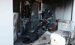 Beyaz eşya mağazasında çıkan yangında ürünler zarar gördü