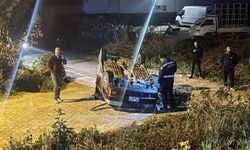 Kontrolden çıkan araç takla attı