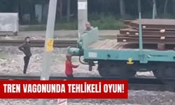 Tren vagonunda tehlikeli oyun!