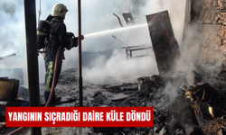 Yangının sıçradığı daire küle döndü