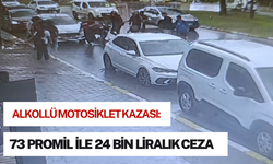 Alkollü motosiklet kazası: 73 promil ile 24 bin liralık ceza