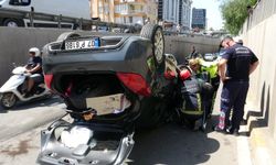 Antalya’da dehşet anları! Otomobil ters döndü, vatandaşlar seferber oldu