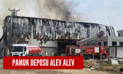 Pamuk deposu alev alev