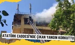 Atatürk Caddesi’nde çıkan yangın korkuttu