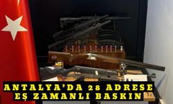 Antalya’da 28 adrese eş zamanlı baskın