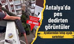 Antalya’da pes dedirten görüntüler: Ayaklarından tutup aşağı sarkıttılar!