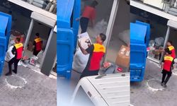 Kargo firması çalışanları kolileri kamyona fırlatarak yükledi