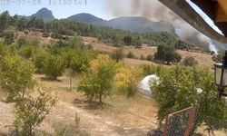 Antalya’da 3 ev, 4 ahırın yandığı orman yangınının başladığı an güvenlik kamerasında