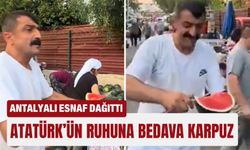 Antalyalı esnaf dağıttı: Atatürk’ün ruhuna bedava karpuz