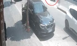 Serik'te motosiklet ile bisiklet çarpıştı: O anlar güvenlik kamerasında