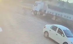 Araçlara çarpıp iş yerine girdi!