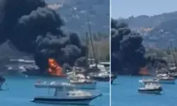 Urla'da tekne yangını