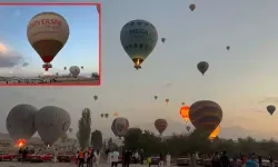 Kapadokya'da balonlar, Türk bayrakları ile havalandı