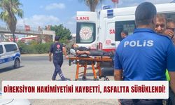 Direksiyon hakimiyetini kaybetti, asfaltta sürüklendi!