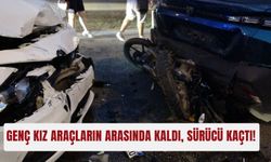 Genç kız araçların arasında kaldı, sürücü kaçtı