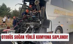 Otobüs soğan yüklü kamyona saplandı!