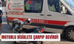 Motorlu bisiklete çarpıp devirdi!