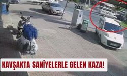 Kavşakta saniyelerle gelen kaza!