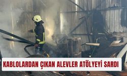 Kablolardan çıkan alevler atölyeyi sardı