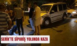 Serik’te sipariş yolunda kaza