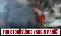 Tur otobüsünde yangın paniği