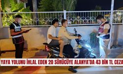 Yaya yolunu ihlal eden 20 sürücüye Alanya’da 43 bin TL ceza!