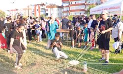 Çocuklarıyla spor yaptılar