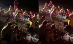 Alevlerin arasında karnını doyuran ormancılardan duygulandıran dua