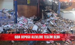 Gıda deposu alevlere teslim oldu