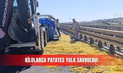 Kilolarca patates yola saçıldı!