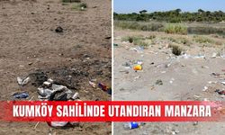 Kumköy sahilinde utandıran manzara