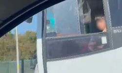 Çocuğun otobüs ile tehlikeli yolculuğu kamerada