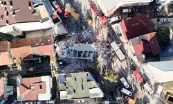 Gebze’de çöken bina havadan görüntülendi