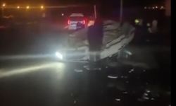 Mermer bloklara çarpan sürücüsü yaralandı