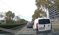 Makas anı kamerada...Kazaya ramak kaldı