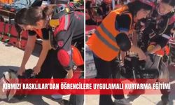 Kırmızı Kasklılar’dan öğrencilere uygulamalı kurtarma eğitimi