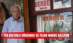 Tek koltuklu dükkanda 45 yıldır makas sallıyor