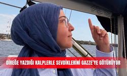 Direğe yazdığı kalplerle sevdiklerini Gazze’ye götürüyor