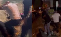 Kadına şiddet gösteren şahıs tekme tokat dövüldü: O anlar kamerada