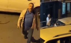 Eşinin ve komşusunun otomobiline sopayla zarar veren kişi kamerada