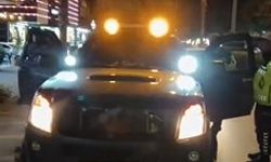 Çakarlı araca ceza yağdı