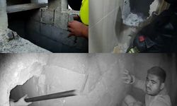 Havalandırma boşluğunda nefes kesen kurtarma operasyonu
